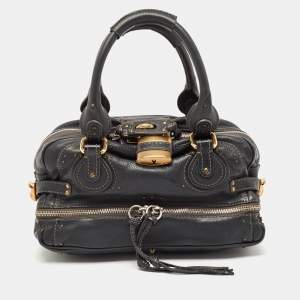 Pre Owned Chloe Navy Blue Leather Medium Paddington Satchel