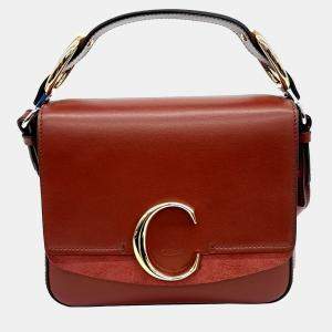 Chloe Red Leather C Crossbody Small Bag