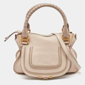 Chloe Off White Grained Leather Marcie Shoulder Bag
