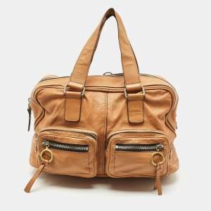 Chloe Tan Leather Betty Zip Satchel
