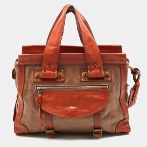 Chloe Brown/Beige Leather Tracy Tote