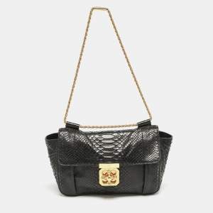 Chloe Black Python Medium Elsie Chain Shoulder Bag