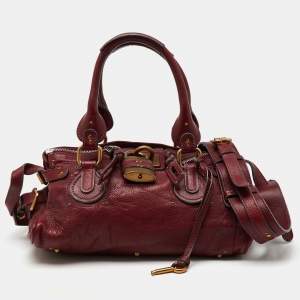 Chloé Burgundy Leather Medium Paddington Satchel