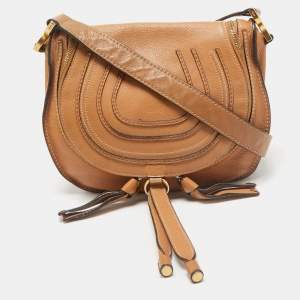Chloe Brown Leather Medium Marcie Crossbody Bag