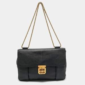 Chloe Black Leather Large Elsie Shoulder Bag