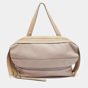 Chloe Pink/Beige Leather Dalston Shoulder Bag