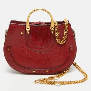 Chloe Red Leather and Suede Mini Pixie Belt Bag