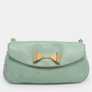 Pre Owned Chloe Green Leather Crossbody Bag