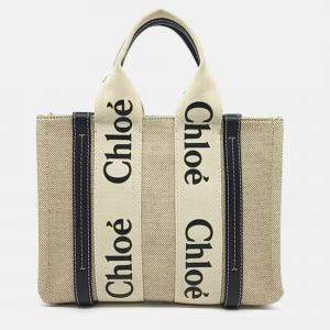 Chloe Beige Canvas Chloe Woody Bag Small