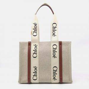 Pre Owned Chloe Medium Woody Beige/Brown Canvas & Leather Bag 