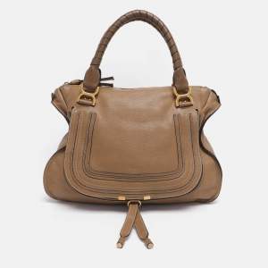 Pre Owned Chloe Beige Leather Large Marcie Shoulder Bag