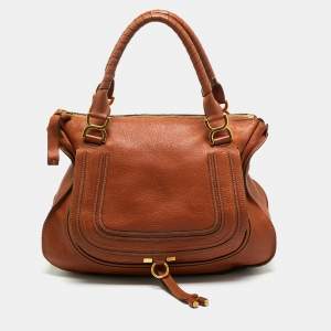 Pre Owned Chloe Brown Leather Medium Marcie Shoulder Bag