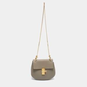 Pre Owned Chloe Grey Leather Medium Drew Shoulder Bag