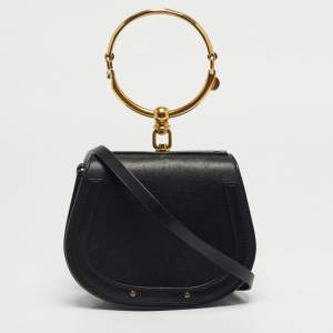 Pre Owned Chloé Black Leather Small Nile Bracelet Crossbody Bag