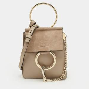مملوكة مسبقًا Chloe Beige Leather and Suede Mini Faye Crossbody Bag