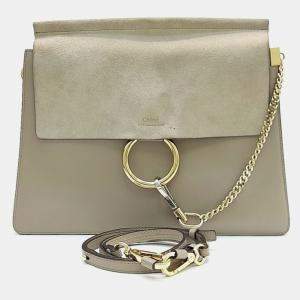 Pre Owned Chloe Brown Leather and Suede Payback Large