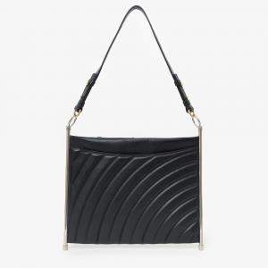 مملوكة مسبقًا حقيبة كتف كلوي روي جلد مُبطّنة سوداء متوسطة مع حزام