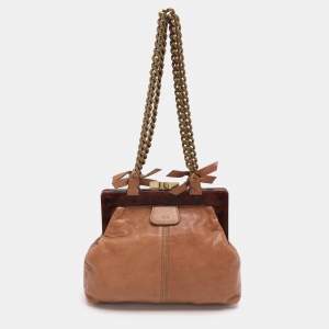 مملوكة مسبقًا Chloe Beige Leather Frame Shoulder Bag