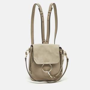 مملوكة مسبقًا Chloe Faye Day Small Beige Leather and Suede Backpack