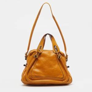 Pre Owned Chloe Paraty Medium Tan Leather Satchel