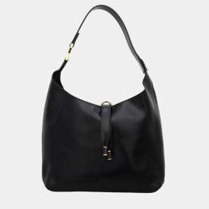 مملوكة مسبقًا Chloe Black Calf Leather Marcie Small Hobo Bag