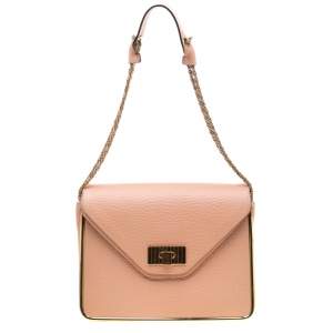 Pre Owned Chloe Beige Leather Sally Medium Shoulder Bag