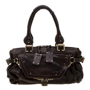 Pre Owned Chloe Dark Brown Leather Paddington Capsule Satchel