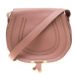 Pre Owned Chloe Blush Pink Leather Medium Marcie Crossbody Bag