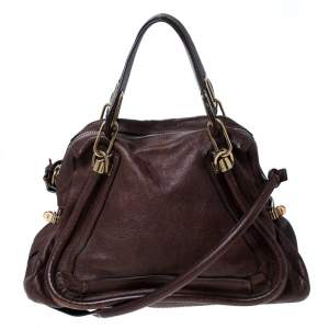 Pre Owned Chloe Brown Leather Paraty Shoulder Bag