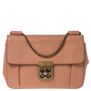 Chloe Coral Leather Medium Elsie Shoulder Bag