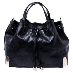 Pre Owned Chloe Black Quilted Leather Charlie Bucket Bag 
