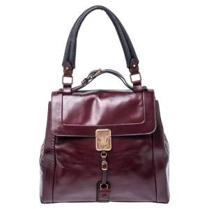 Pre Owned Chloe Burgundy Leather Top Handle Bag
