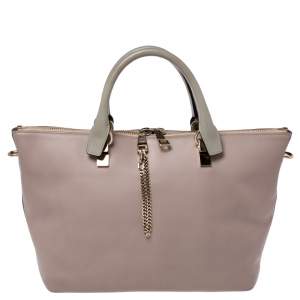 Pre Owned Chloe Beige/Brown Leather Medium Baylee Tote