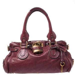 Pre Owned Chloe Burgundy Leather Medium Paddington Satchel