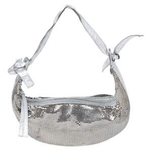 Pre Owned Chloe Silver Metal Mesh and Leather Chainmail Hobo