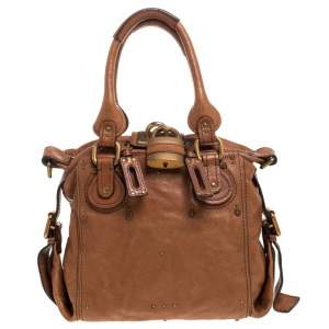 Pre Owned Chloe Brown Leather Large Paddington Shoulder Bag