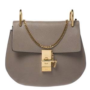 Pre Owned Chloe Nude Leather Medium Drew Shoulder Bag