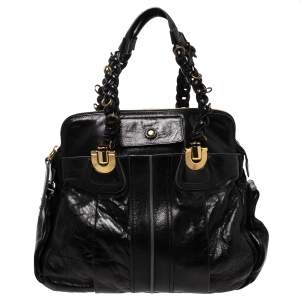 Pre Owned Chloe Black Leather Heloise Satchel