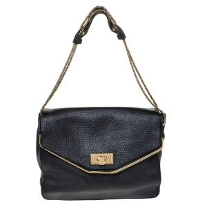 Pre Owned Chloe Black Leather Sally Shoulder Bag