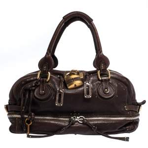 Chloe Dark Brown Leather Paddington Zipped Satchel