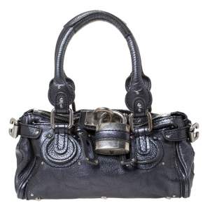 Pre Owned Chloe Metallic Leather Mini Paddington Satchel