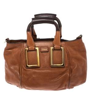 Pre Owned Chloe Tan Leather Crossbody Bag