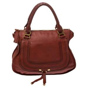 Pre Owned Chloe Copper Leather Large Marcie Satchel