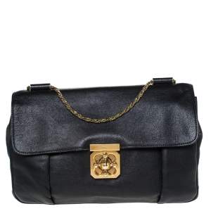 Pre Owned Chloe Black Leather Large Elsie Shoulder Bag