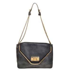 Pre Owned Chloe Black Leather Medium Sally Flap Shoulder Bag