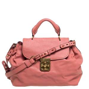 Pre Owned Chloe Cinnamon Rose Leather Elsie Top Handle Bag