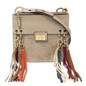 Pre Owned Chloe Taupe Leather Small Jane Shoulder Bag