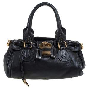 Pre Owned Chloe Black Leather Medium Paddington Satchel