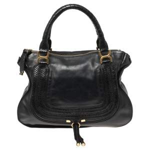 Pre Owned Chloe Black Leather Large Marcie Satchel
