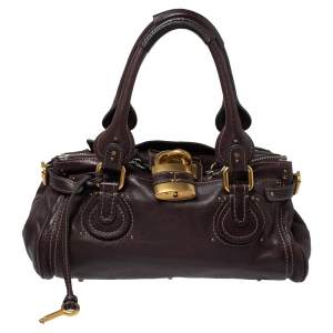 Pre Owned Chloe Dark Brown Leather Medium Paddington Satchel